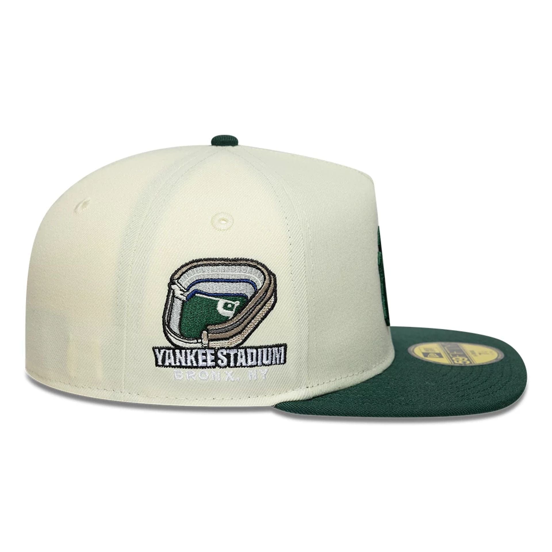 This is a New York Yankees MLB Cream 59FIFTY A-Frame Fitted Cap 5