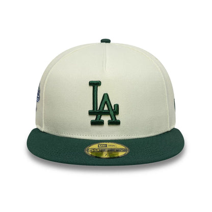 This is a LA Dodgers MLB Cream 59FIFTY A-Frame Fitted Cap 3