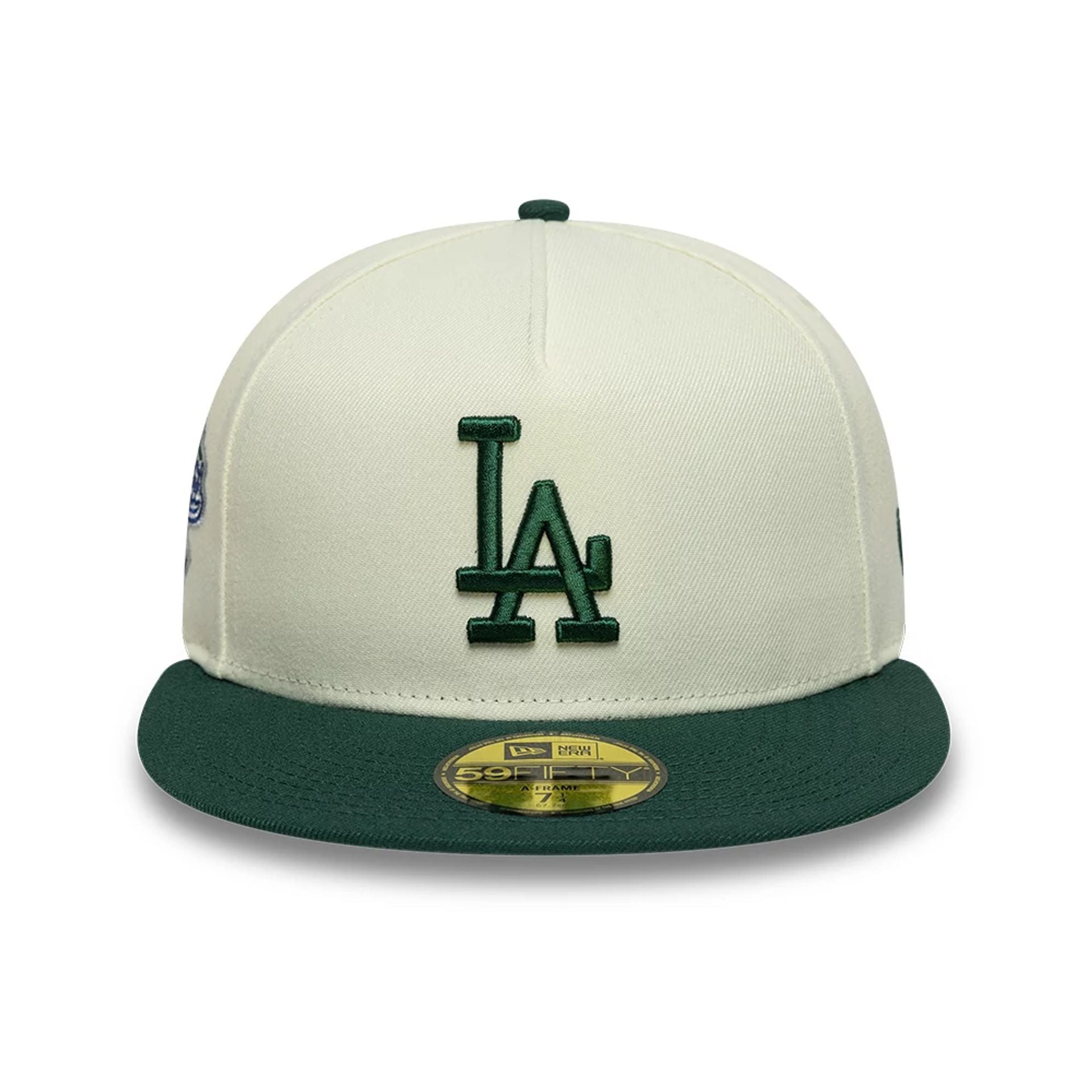 This is a LA Dodgers MLB Cream 59FIFTY A-Frame Fitted Cap 3