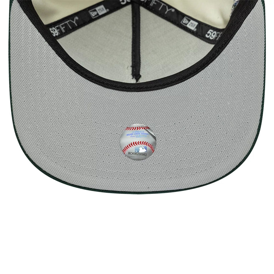 This is a LA Dodgers MLB Cream 59FIFTY A-Frame Fitted Cap 2