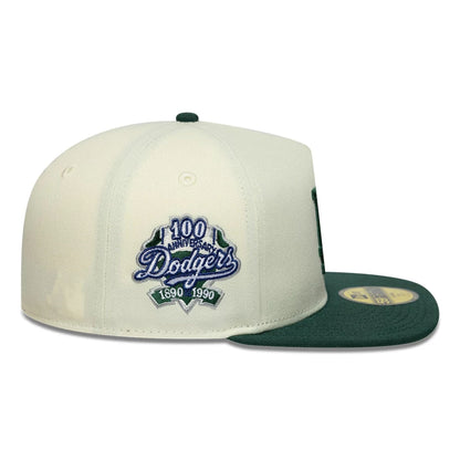 This is a LA Dodgers MLB Cream 59FIFTY A-Frame Fitted Cap 5