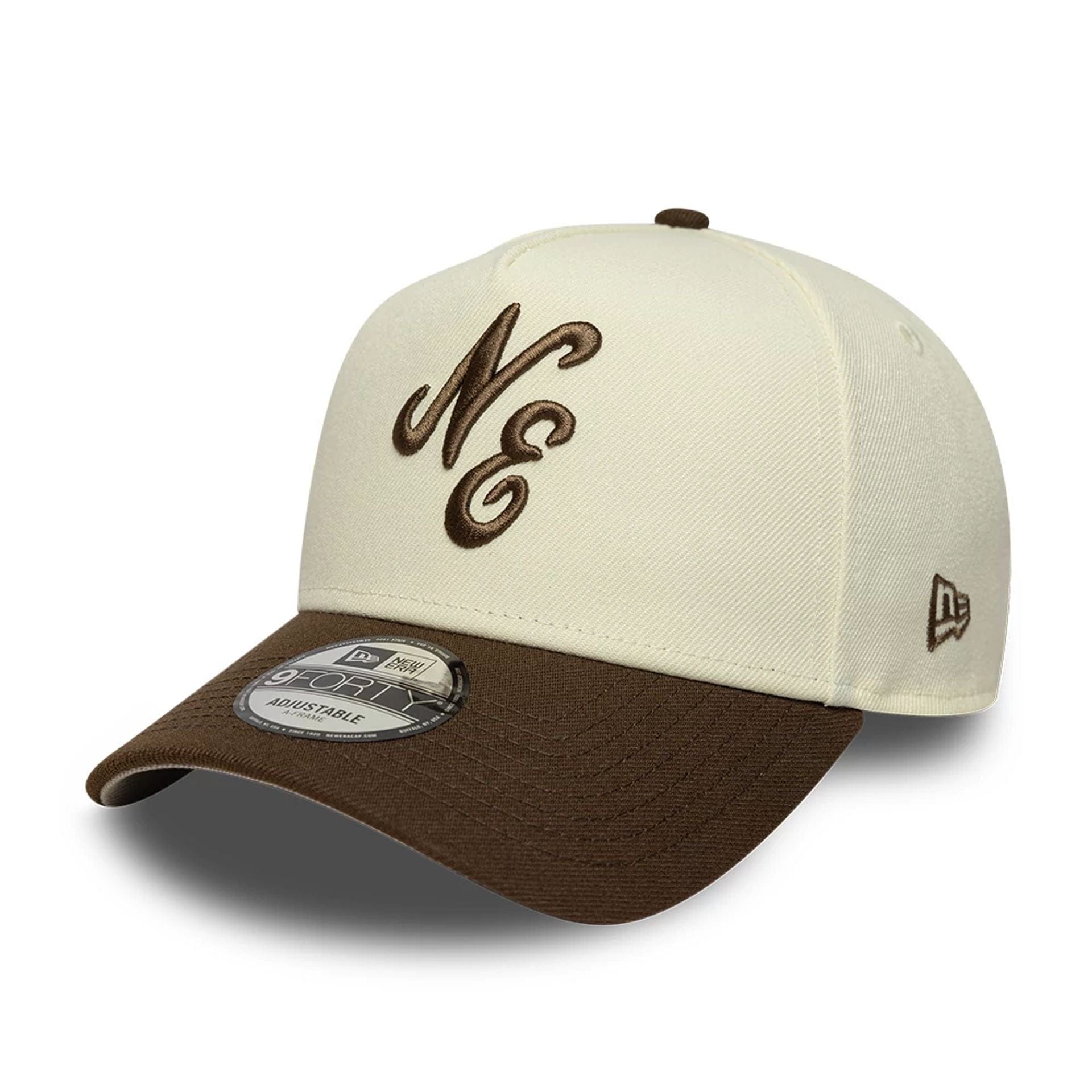 This is a New Era Cream 9FORTY A-Frame Adjustable Cap 1