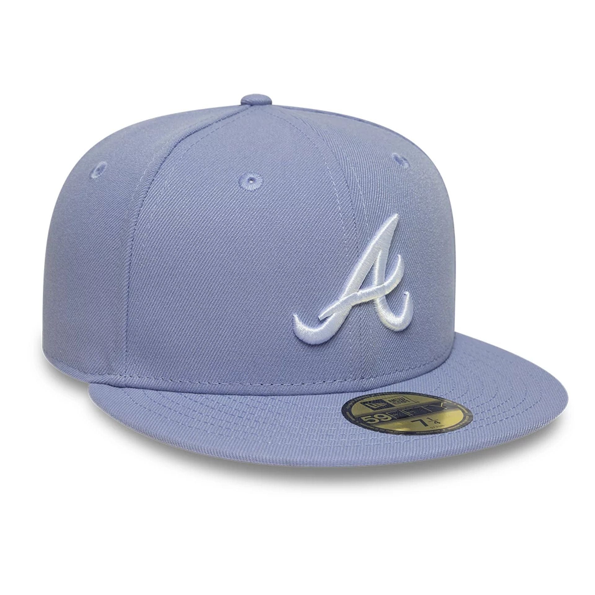 This is a Atlanta Braves MLB Pastel Purple 59FIFTY Fitted Cap 3