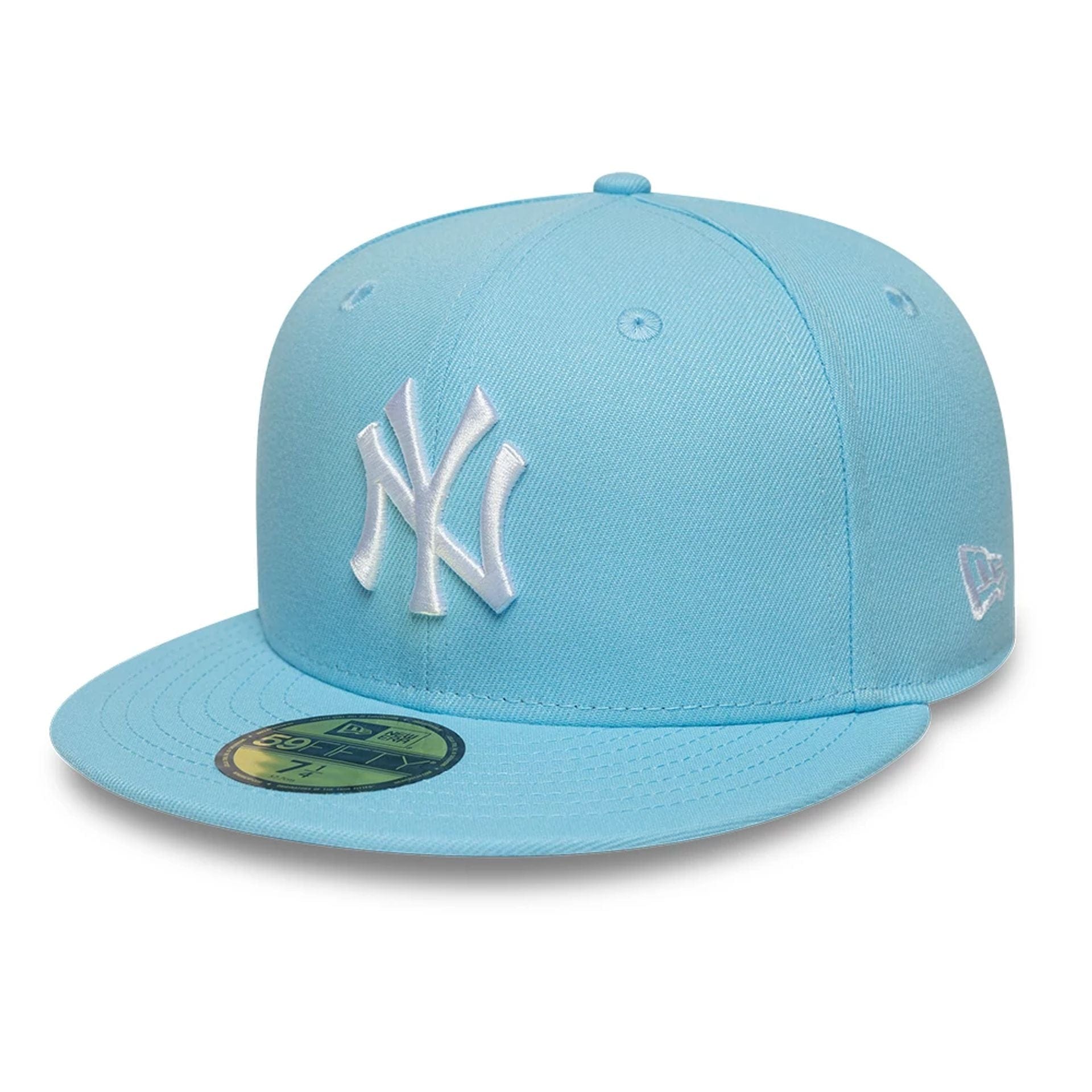 This is a New York Yankees MLB Pastel Blue 59FIFTY Fitted Cap 1