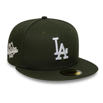 This is a LA Dodgers MLB Dark Green 59FIFTY Fitted Cap 1