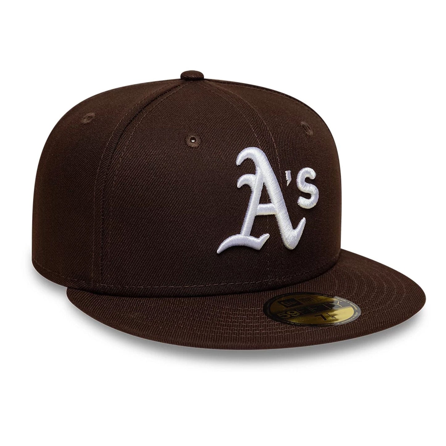 Pictured is this MLB Athletics 59FIFTY Fitted cap in dark brown. 4