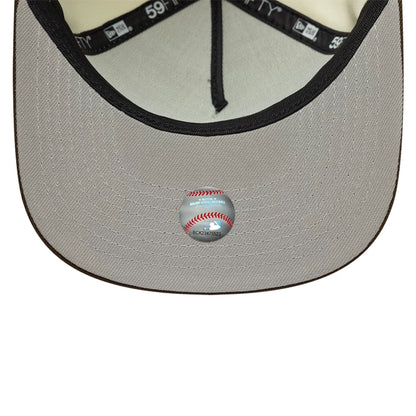 This is a LA Dodgers MLB Cream 59FIFTY A-Frame Fitted Cap 2
