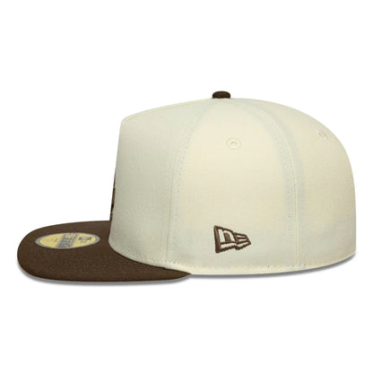 This is a LA Dodgers MLB Cream 59FIFTY A-Frame Fitted Cap 6
