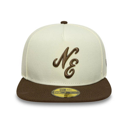 This is a  New Era Cream 59FIFTY A-Frame Fitted Cap 3