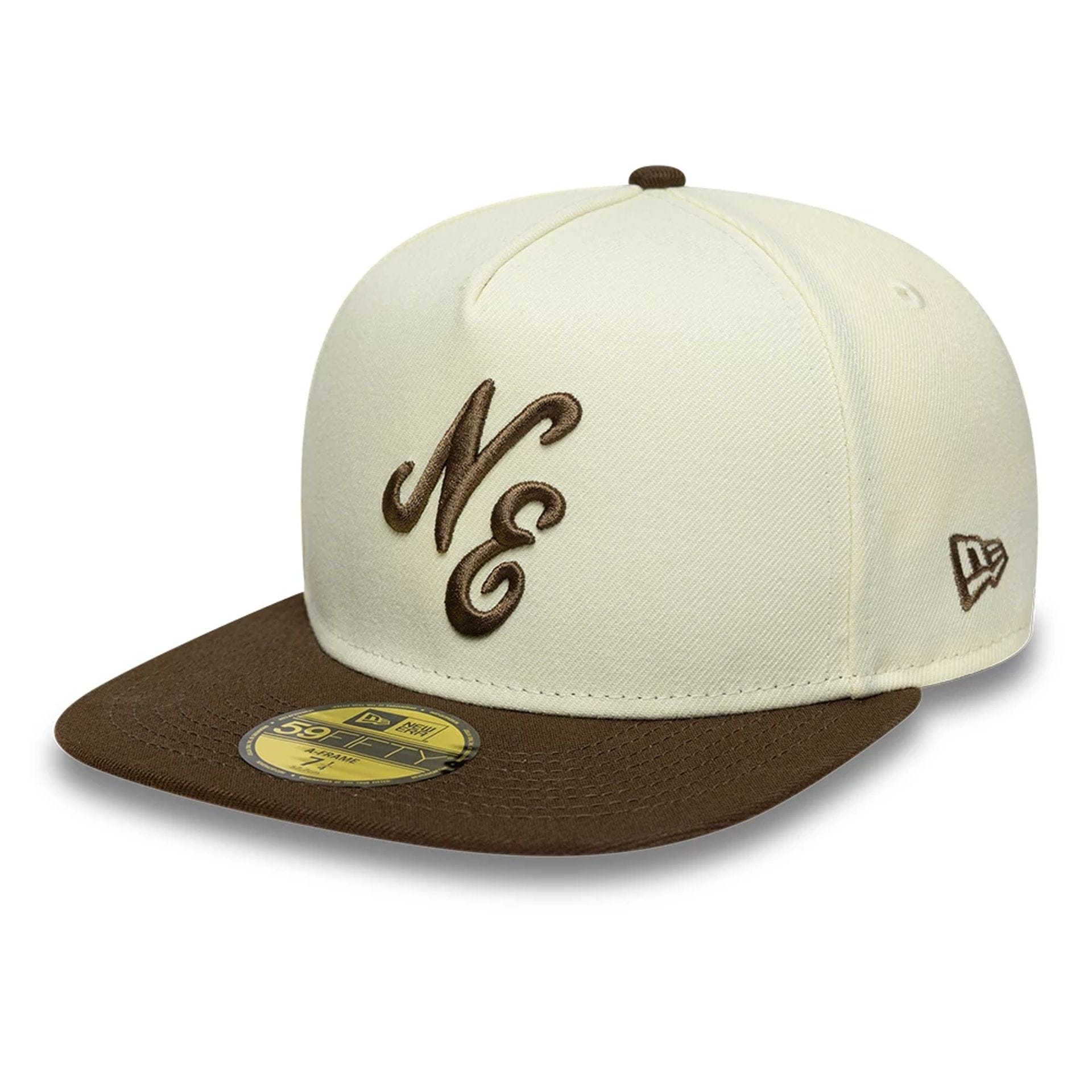 This is a  New Era Cream 59FIFTY A-Frame Fitted Cap 1