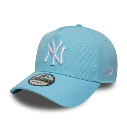 This is a New York Yankees MLB Pastel Blue 9FORTY A-Frame Adjustable Cap 1