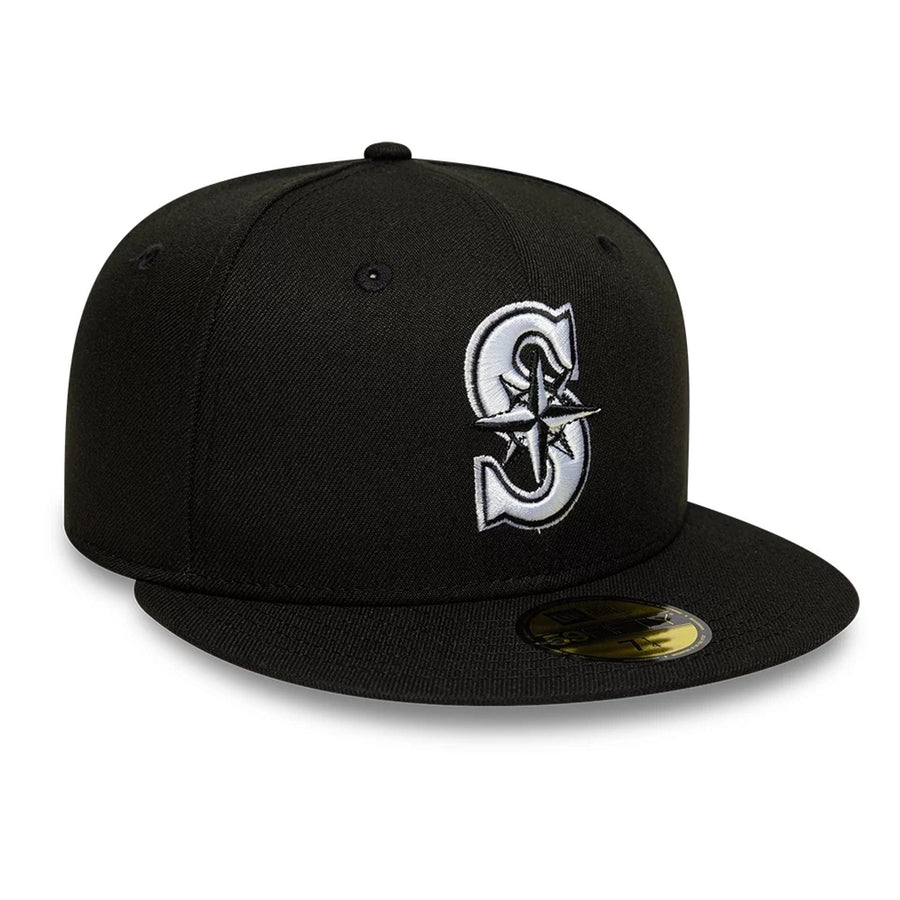 This is a Seattle Mariners MLB Black 59FIFTY Fitted Cap 4