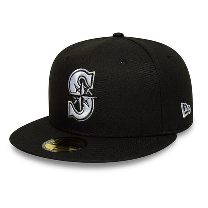 This is a Seattle Mariners MLB Black 59FIFTY Fitted Cap 1