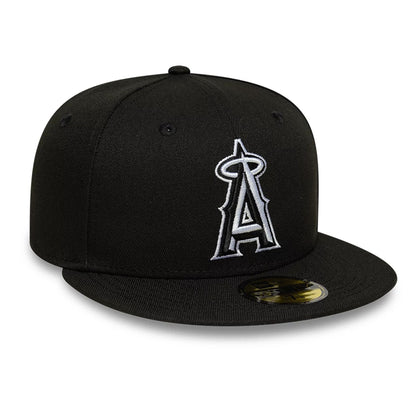 This is a LA Angels MLB Black 59FIFTY Fitted Cap 4