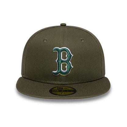 Pictured is this Boston Red Sox MLB Dark Green 59FIFTY Fitted cap. 2