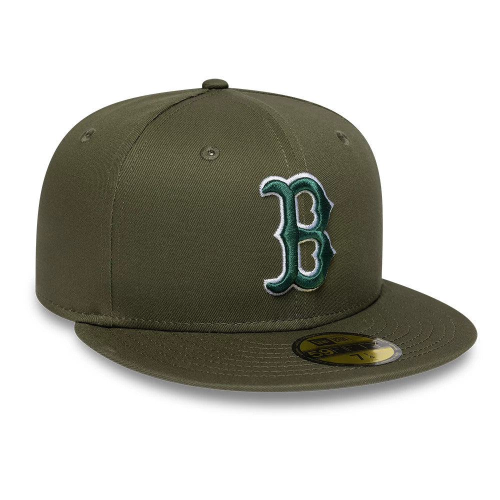 Pictured is this Boston Red Sox MLB Dark Green 59FIFTY Fitted cap. 3