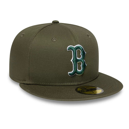 Pictured is this Boston Red Sox MLB Dark Green 59FIFTY Fitted cap. 3