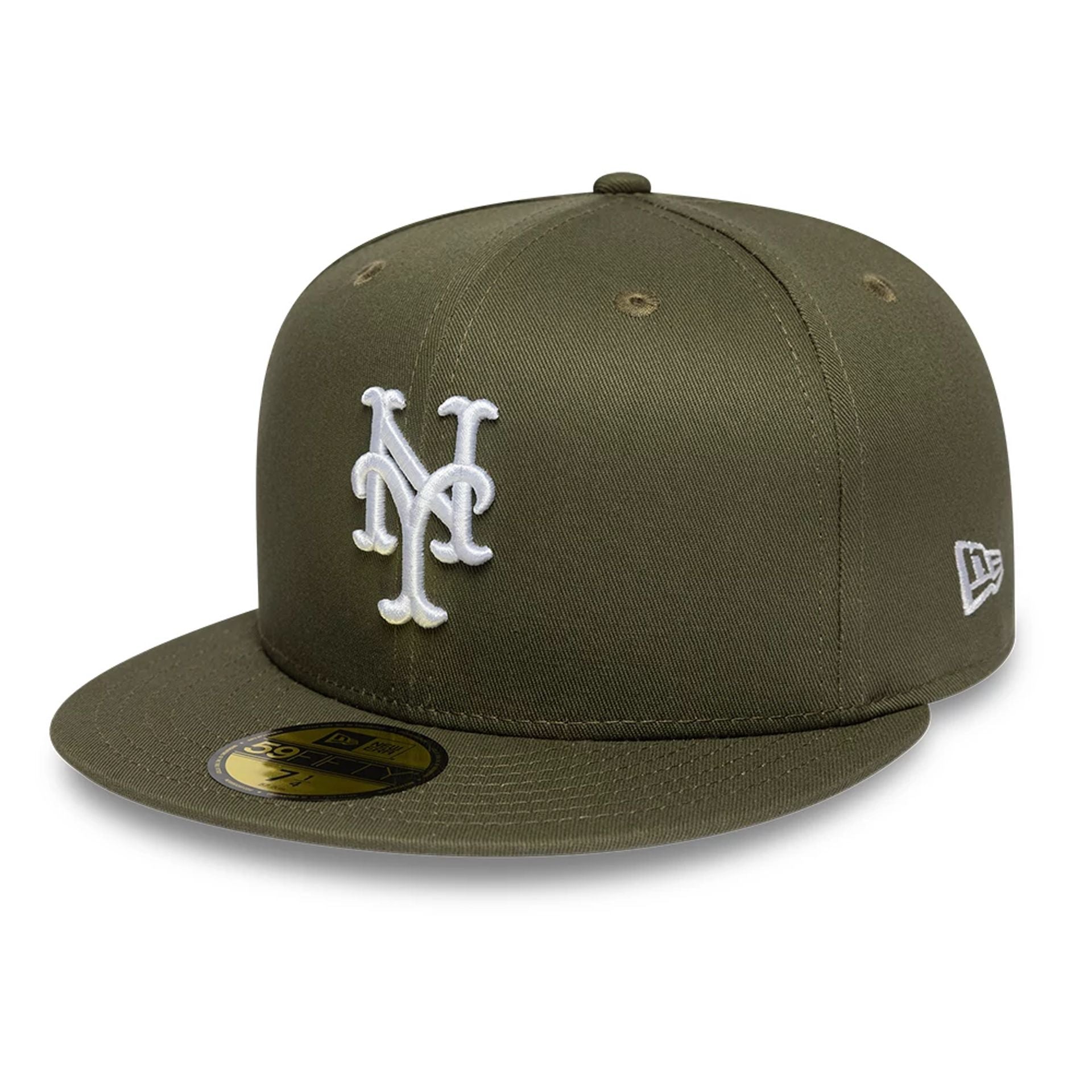 Pictured is this New York Mets MLB Dark Green 59FIFTY Fitted cap. 1
