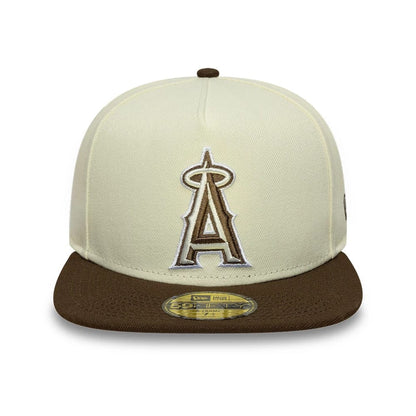 This is a LA Angels MLB Cream 59FIFTY A-Frame Fitted Cap 3