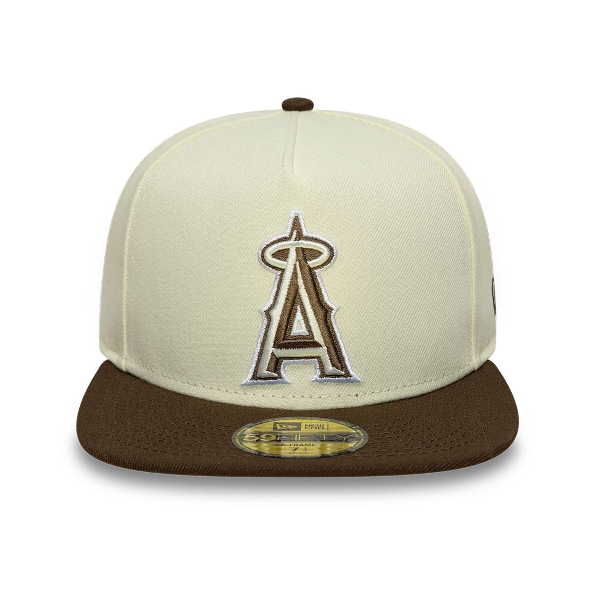 This is a LA Angels MLB Cream 59FIFTY A-Frame Fitted Cap 3