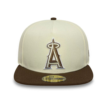 This is a LA Angels MLB Cream 59FIFTY A-Frame Fitted Cap 3
