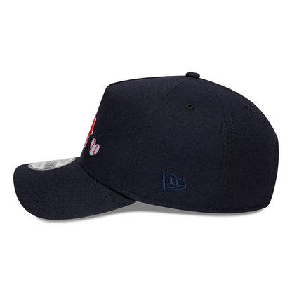 Pictured is this MLB Heart LA Angels 9FORTY A-Frame Adjustable cap in navy. 5