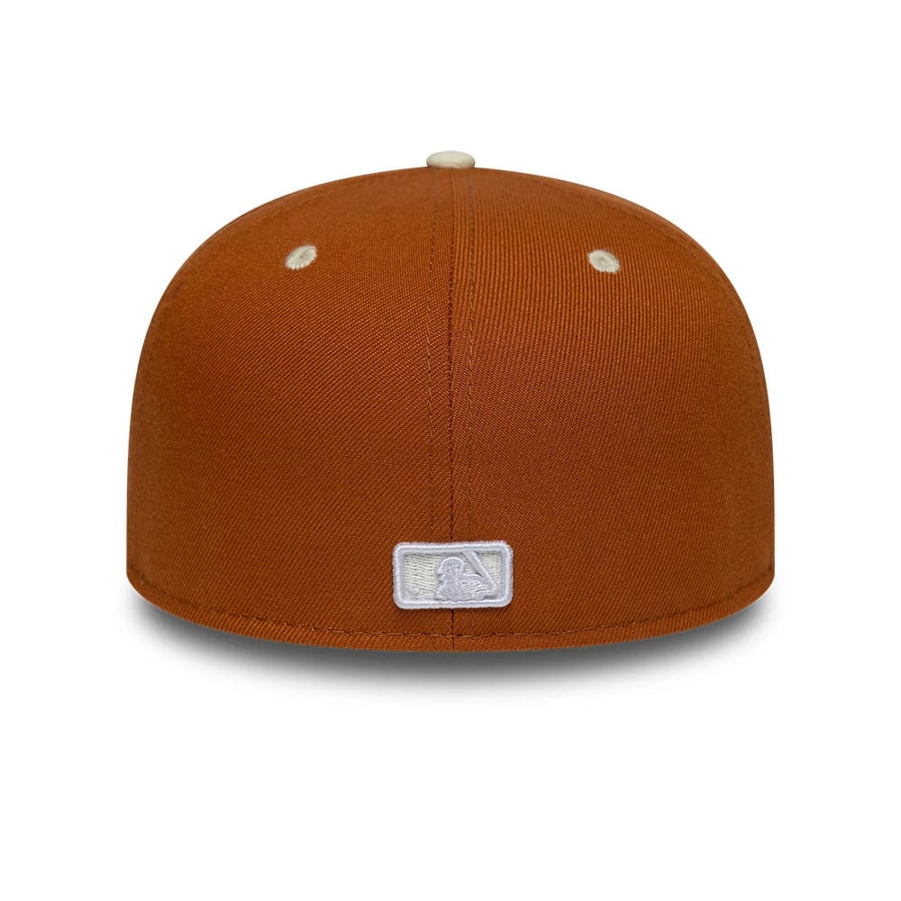 Pictured is this MLB Contrast New York Yankees 59FIFTY Fitted cap in brown. 4