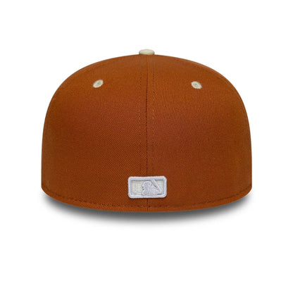 Pictured is this MLB Contrast New York Yankees 59FIFTY Fitted cap in brown. 4