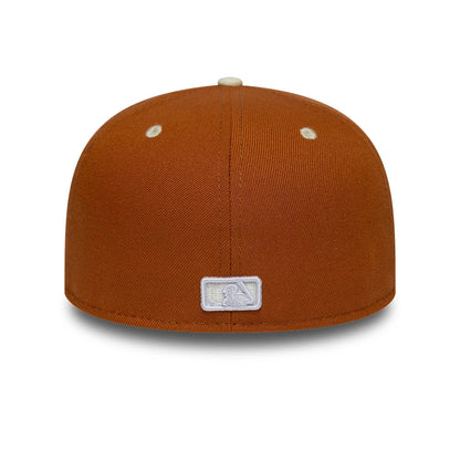 Pictured is this MLB Contrast New York Yankees 59FIFTY Fitted cap in brown. 4