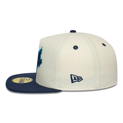 Pictured is this Toronto Blue Jays MLB White 59FIFTY A-Frame Fitted cap. 6