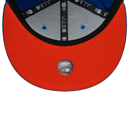 Pictured is this MLB Upside Down New York Mets 9FIFTY Snapback cap in blue. 2