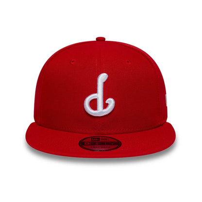 Pictured is this MLB Upside Down Philadelphia Phillies 9FIFTY Snapback cap in red. 2