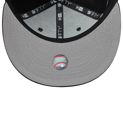 Pictured is this MLB Kanji LA Dodgers 9FIFTY Snapback Adjustable cap in black. 2
