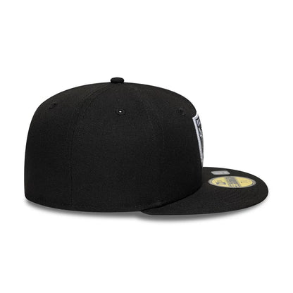 Pictured is this NFL Heart Las Vegas Raiders 59FIFTY Fitted cap in black. 7
