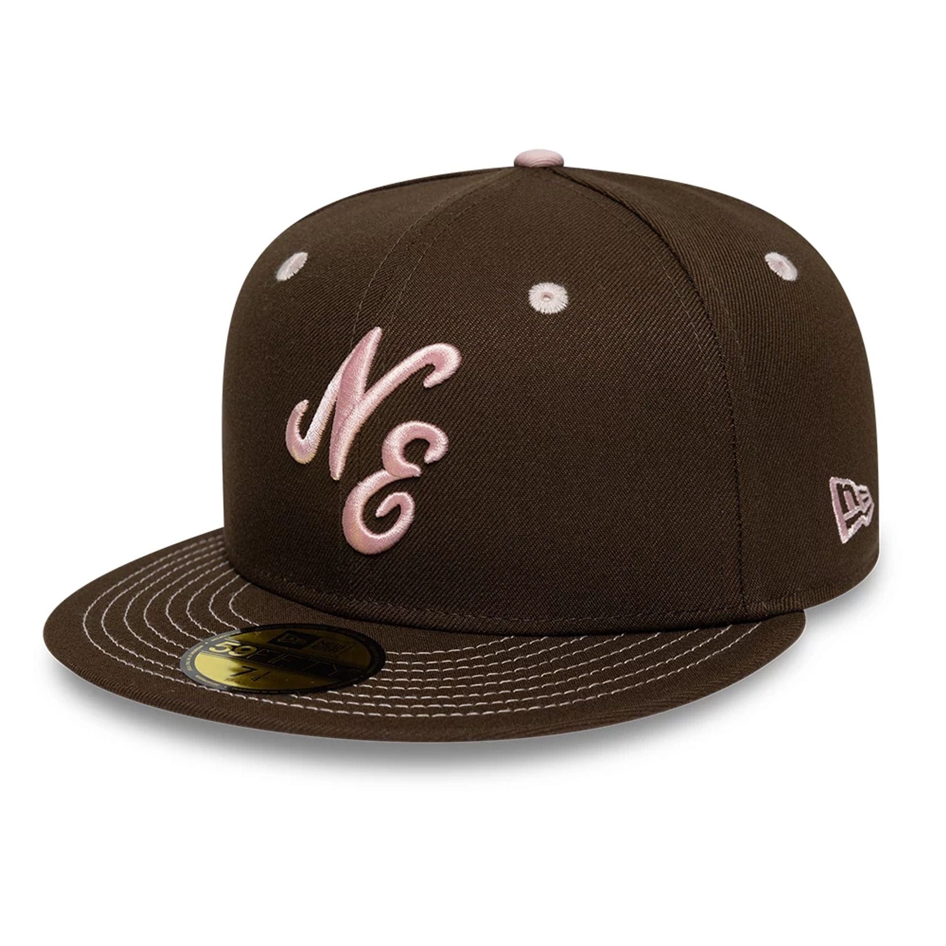 Pictured is this New Era With Love 59FIFTY Fitted cap in dark brown. 1