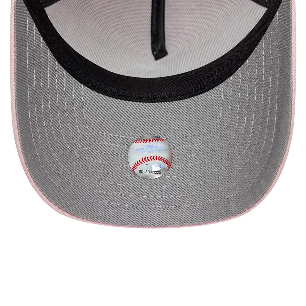 Pictured is this MLB Heart LA Angels 9FORTY A-Frame Adjustable cap in pink. 2