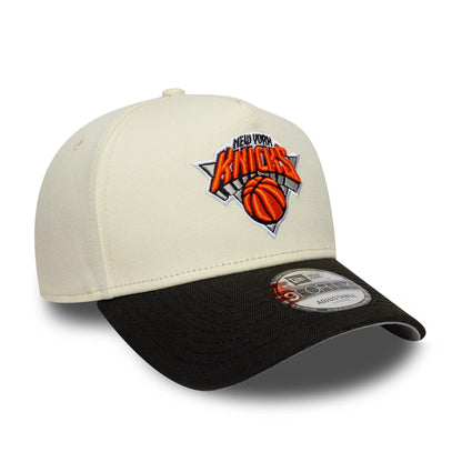 Pictured is this NBA New York Knicks 9FORTY A-Frame cap in white and black. 4