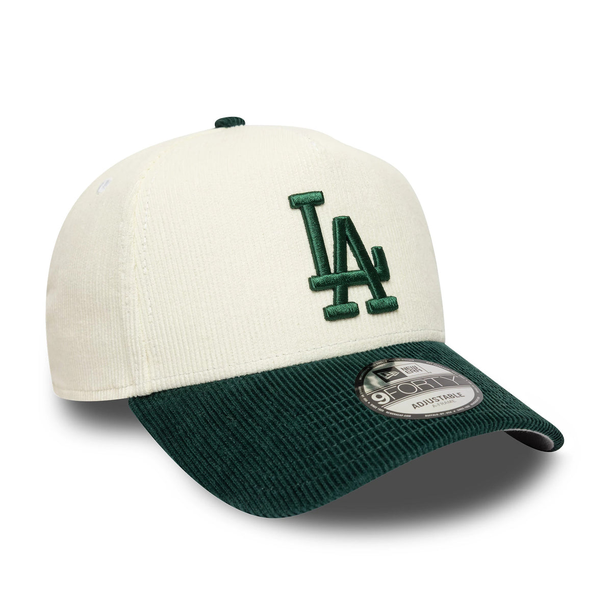 Pictured is this MLB LA Dodgers 9FORTY A-Frame cap in cream and dark green. 4