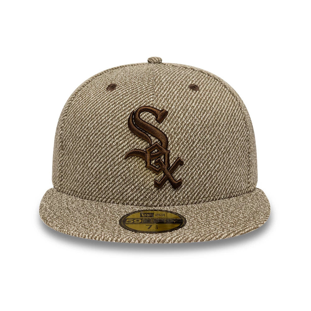 Pictured is this  MLB Heather Brown Chicago White Sox 59FIFTY Fitted cap in brown. 3