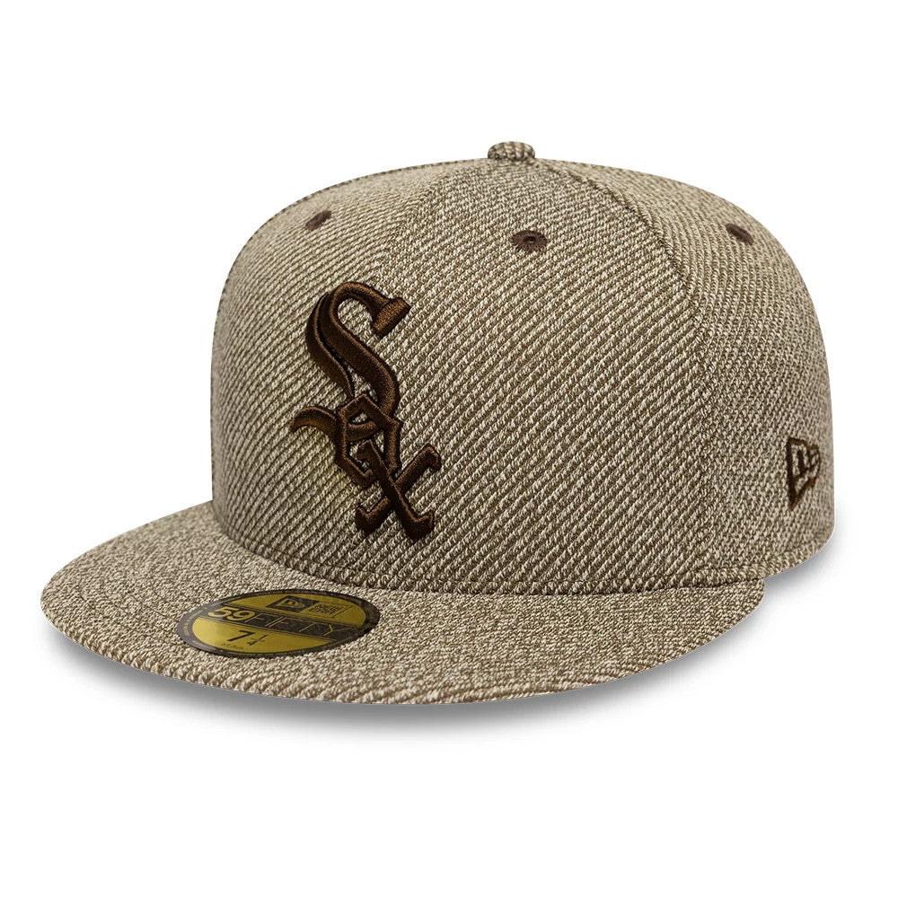 Pictured is this  MLB Heather Brown Chicago White Sox 59FIFTY Fitted cap in brown. 1