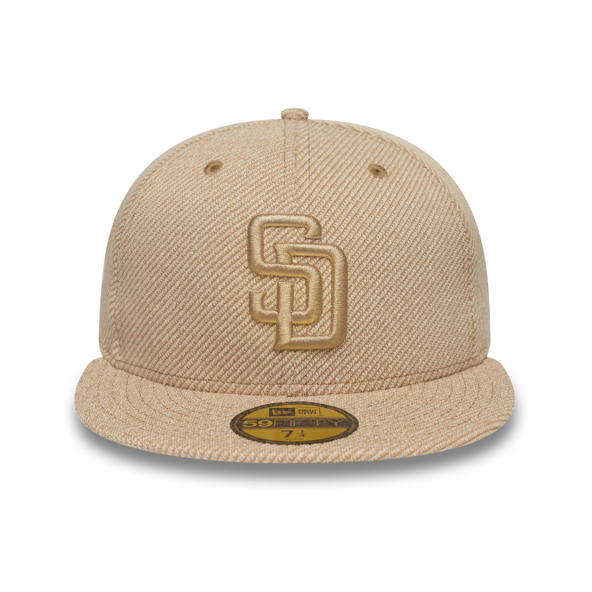 Pictured is this  MLB Heather Tan San Diego Padres 59FIFTY Fitted cap in tan. 2