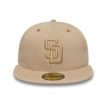 Pictured is this  MLB Heather Tan San Diego Padres 59FIFTY Fitted cap in tan. 2