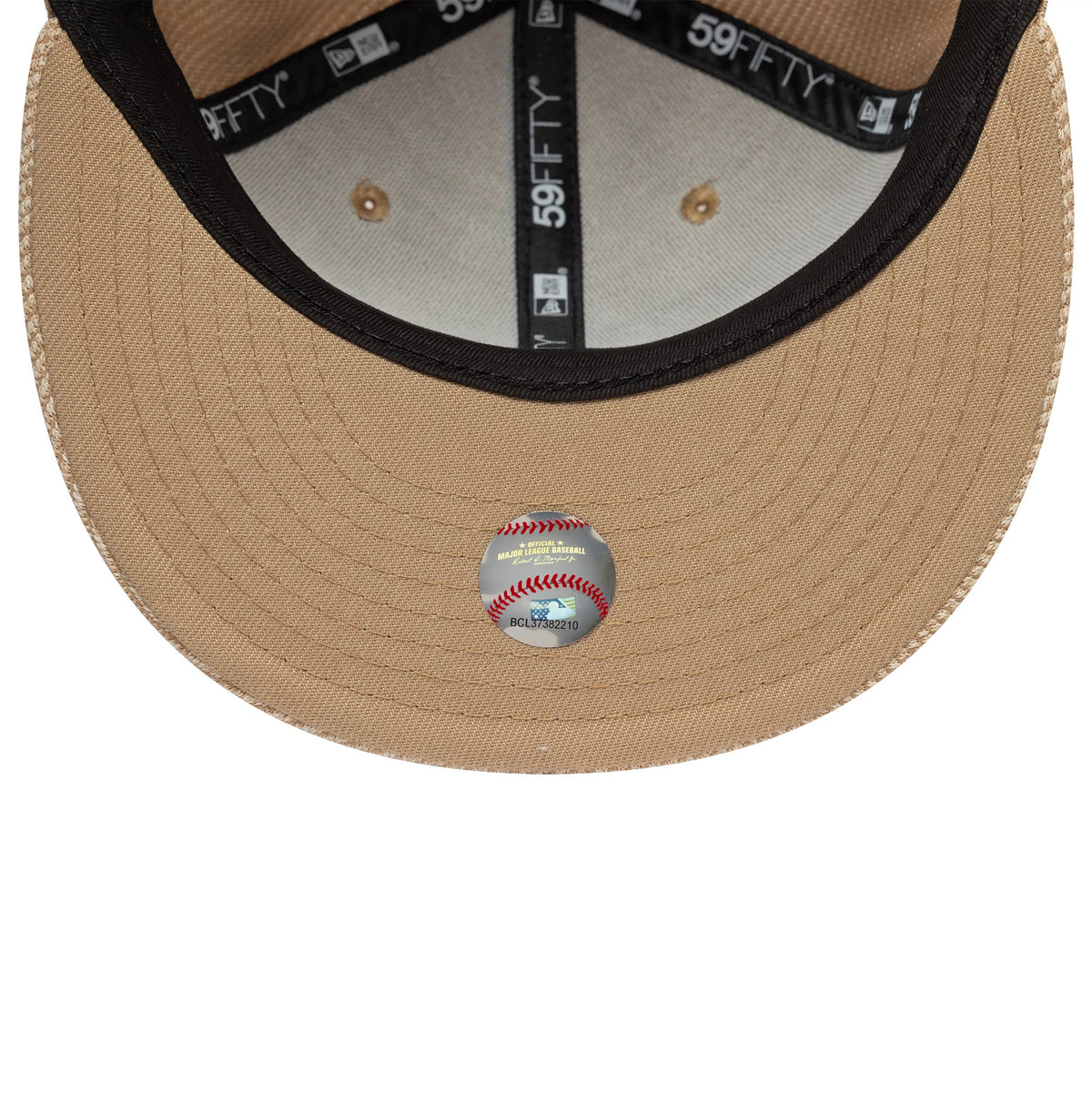 Pictured is this  MLB Heather Tan San Diego Padres 59FIFTY Fitted cap in tan. 7
