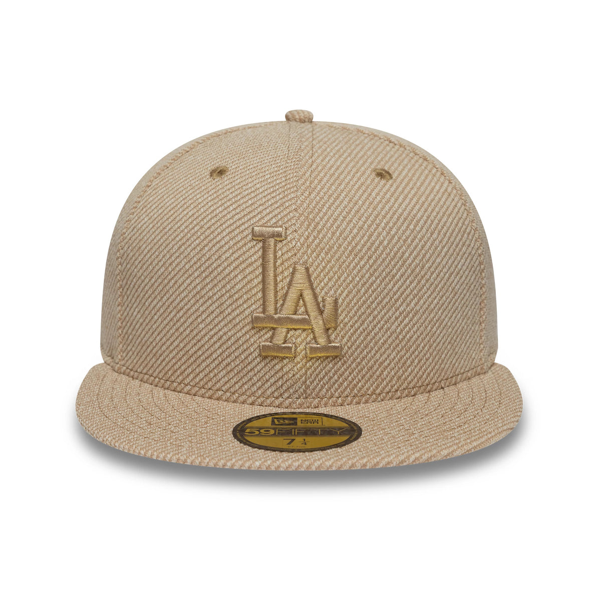 Pictured is this  MLB Heather Tan LA Dodgers 59FIFTY Fitted cap in tan. 2