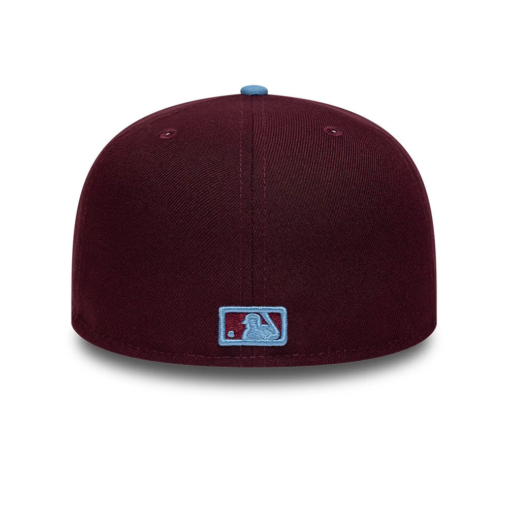 Pictured is this  MLB Floral New York Yankees 59FIFTY Fitted cap in dark purple. 7