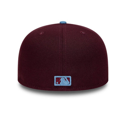 Pictured is this  MLB Floral New York Yankees 59FIFTY Fitted cap in dark purple. 7