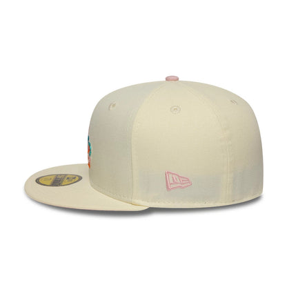 Pictured is this  MLB Floral LA Dodgers 59FIFTY Fitted cap in cream. 6