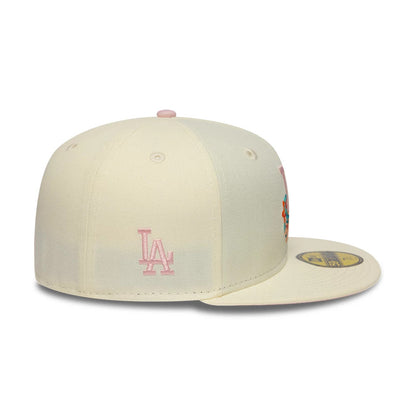 Pictured is this  MLB Floral LA Dodgers 59FIFTY Fitted cap in cream. 5