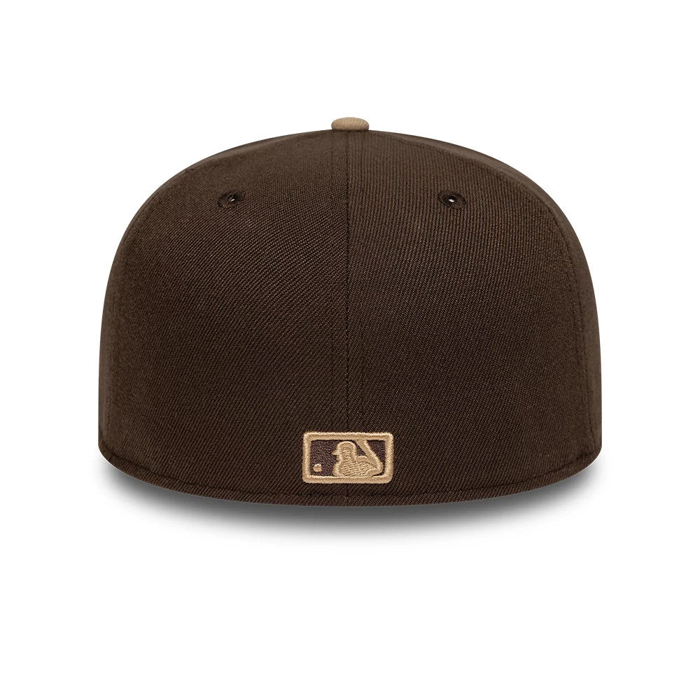 Pictured is this  MLB Floral Chicago White Sox 59FIFTY Fitted cap in dark brown. 7