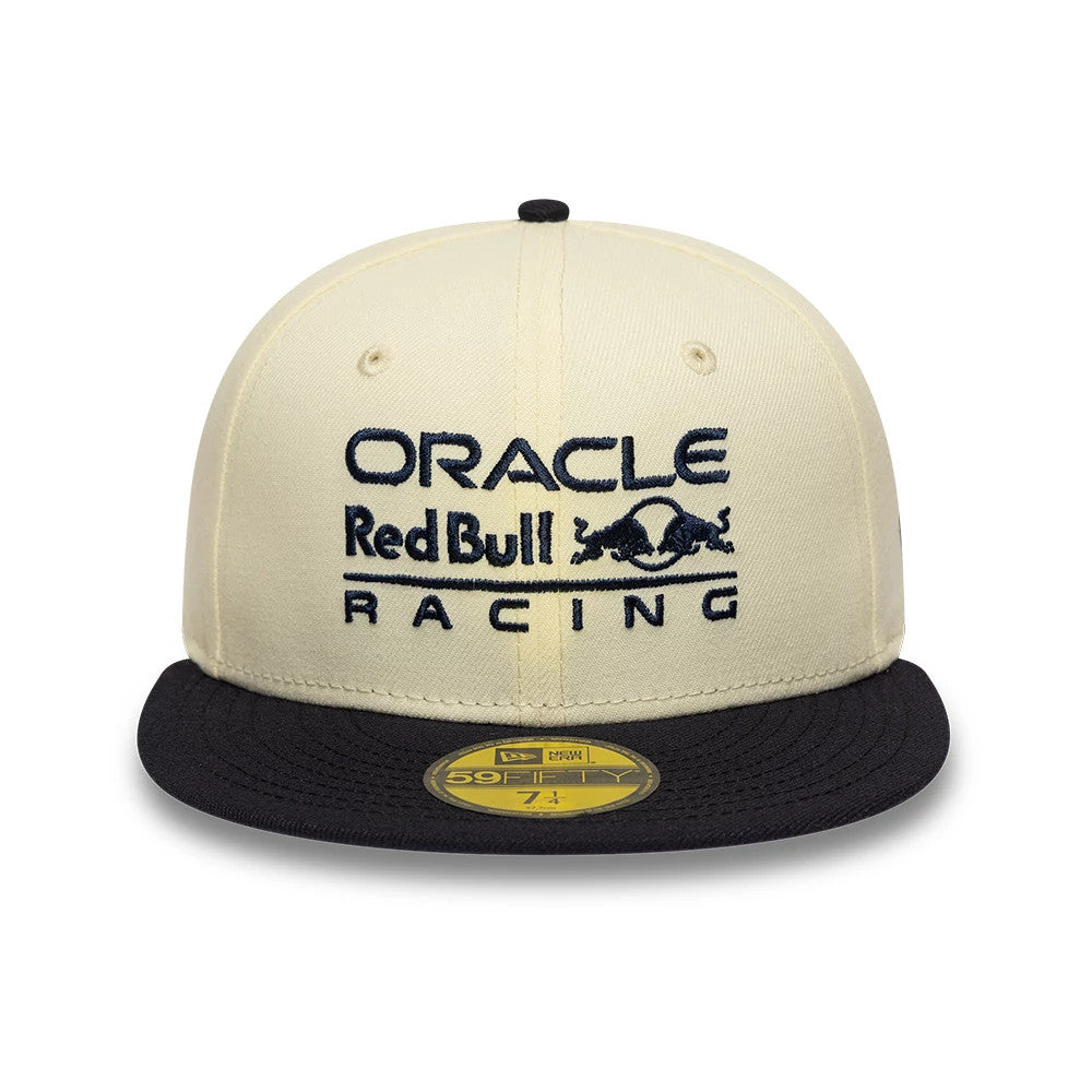 Pictured is this Red Bull Racing 59FIFTY Fitted cap in Cream & Black. 2